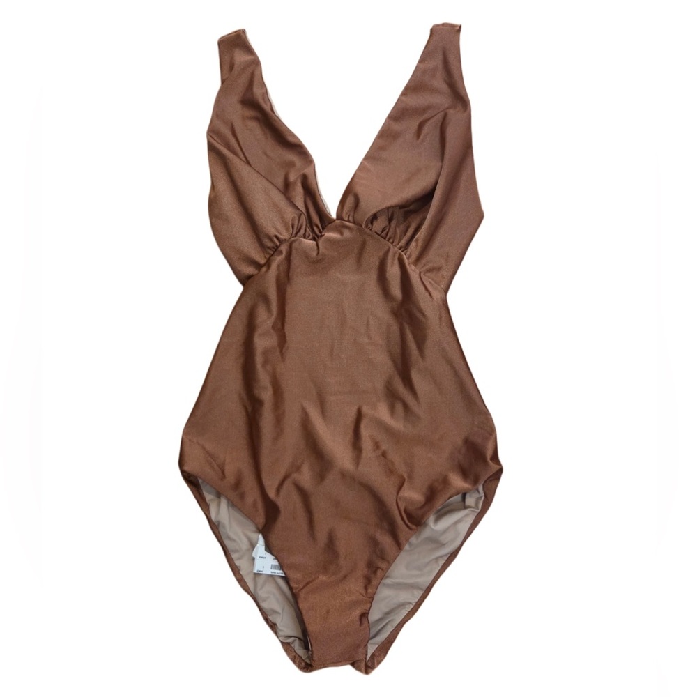 Niord Brazil Designed and Made Bronze Brown One Piece Backless Swimsuit